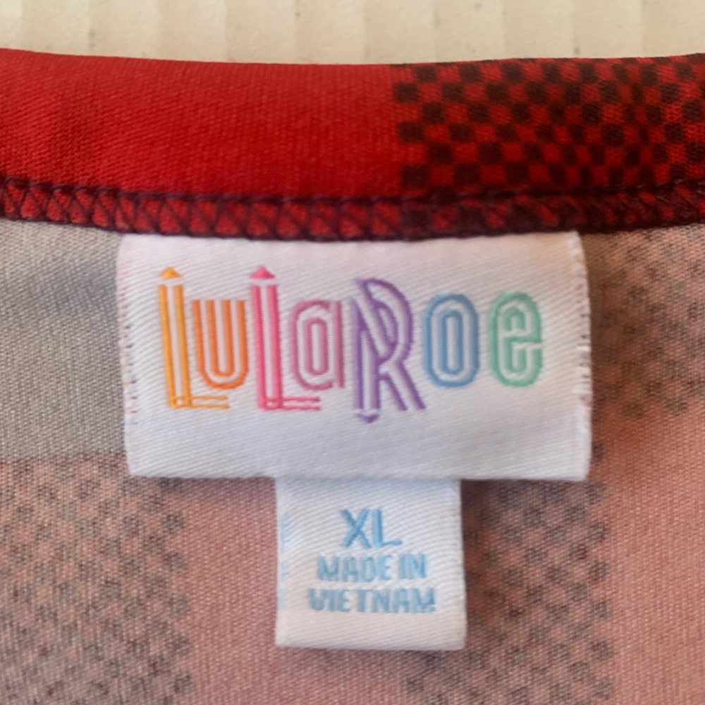 Lularoe Black and Red Plaid Dress Pullover Cottage Core Size XL RN#142161 - Picture 8 of 8